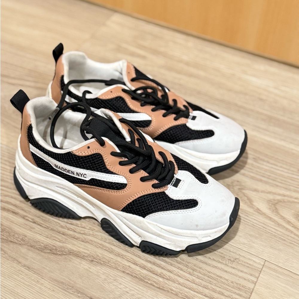 Madden NYC White and Tan Sneakers